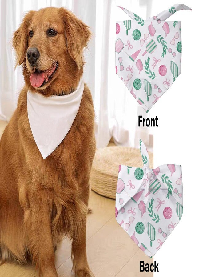 G2TUP Dog & Cat Owners Gift Pink & Green Pickleball Bandana Pet Scarf Dog Lover Doggy Mom Gift Beach Lover Gift Pet Party Animals Gift (Pink & Green Pickleball DB) - Image 2